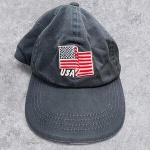 Ducks Unlimited USA Flag Hat Adjustable Cap Navy Blue One Size Cotton